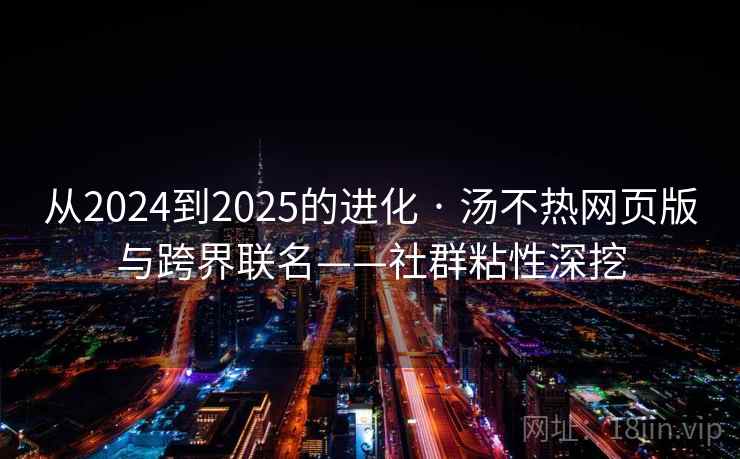 从2024到2025的进化 · 汤不热网页版与跨界联名——社群粘性深挖