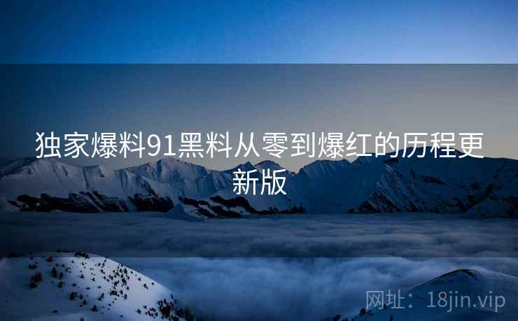 独家爆料91黑料从零到爆红的历程更新版